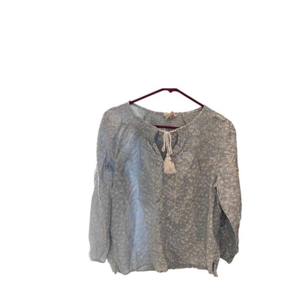 Joie Light Blue and White Floral Blouse